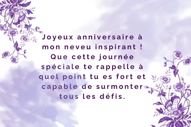 Souhaits d'anniversaire motivants pour neveu