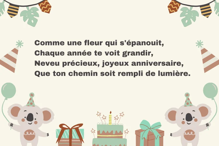 Poèmes d'anniversaire pour neveu