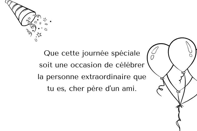 Souhaits d'anniversaire doux pour le père d'un ami