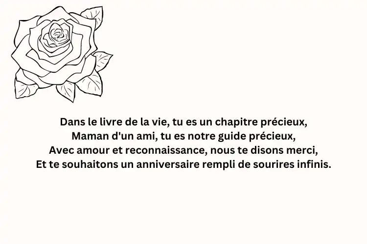 Poèmes d'anniversaire pour la maman d'un ami