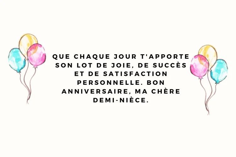 Souhaits d'anniversaire pour demi-nièce