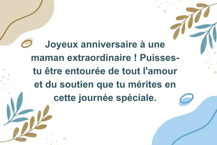 Souhaits d'anniversaire doux pour la maman d'une amie