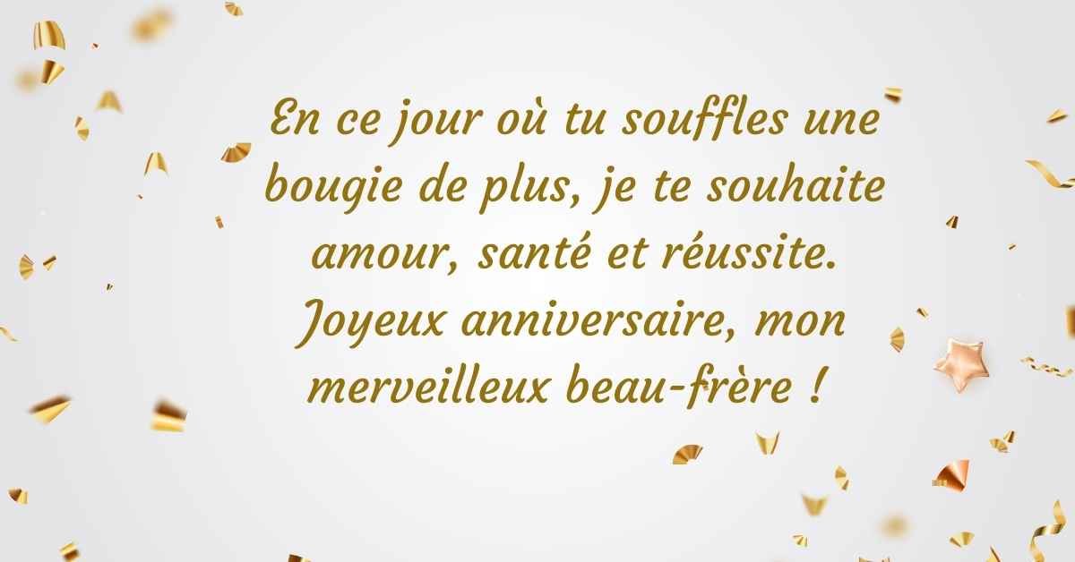 Joyeux anniversaire, vœux pour le beaufrère