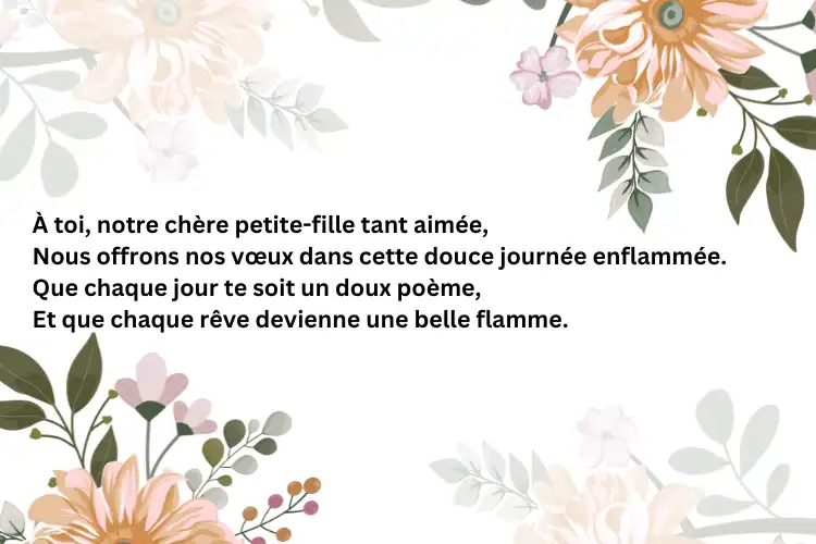 Poèmes d'anniversaire Voeux pour petite-fille