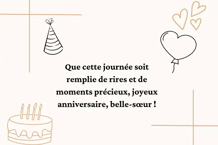 Voeux d'anniversaire pour belle-sœur