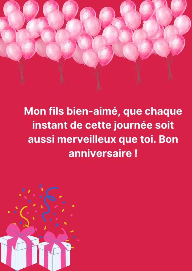 Voeux d'anniversaire pour le fils