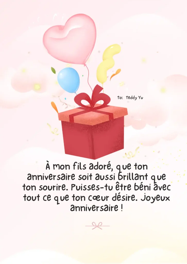 Voeux d'anniversaire pour le fils