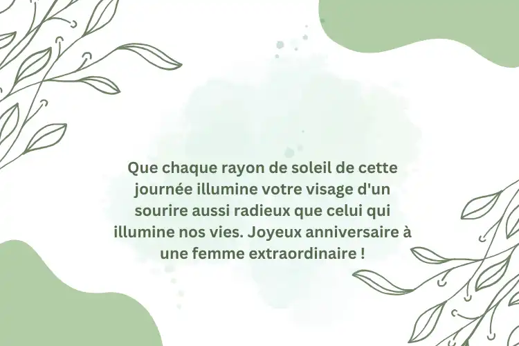 Vœux d'anniversaire émotionnels pour une femme