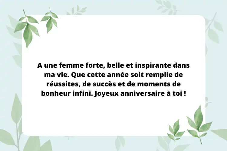 Vœux d'anniversaire pour femme