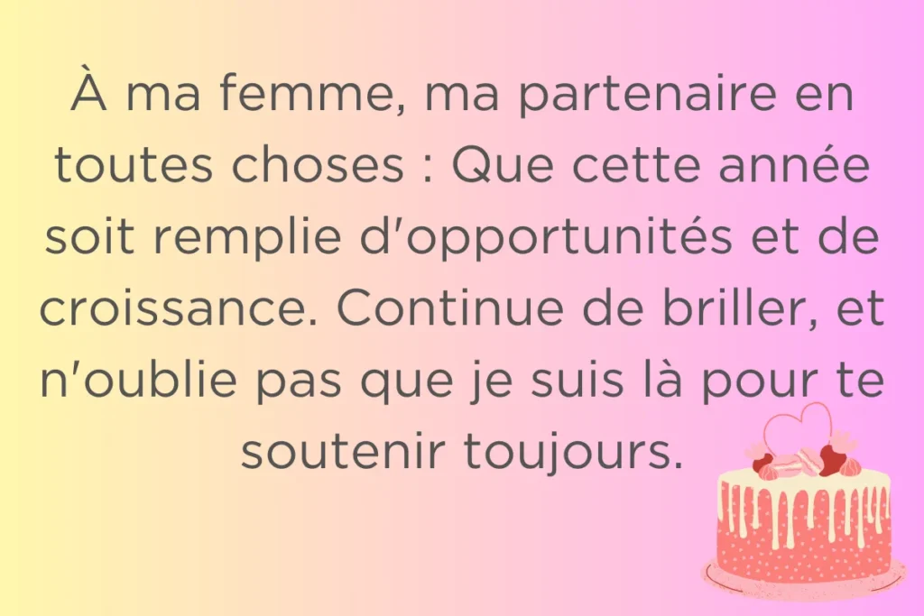 Vœux d'anniversaire motivants pour l'épouse