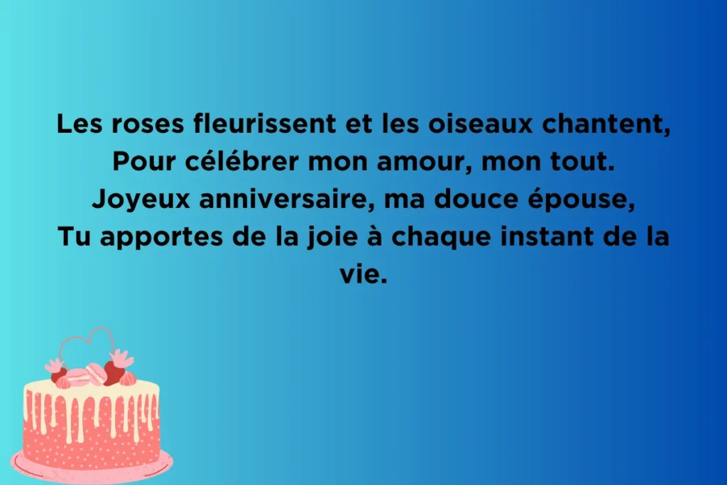 Poèmes de vœux d'anniversaire pour femme