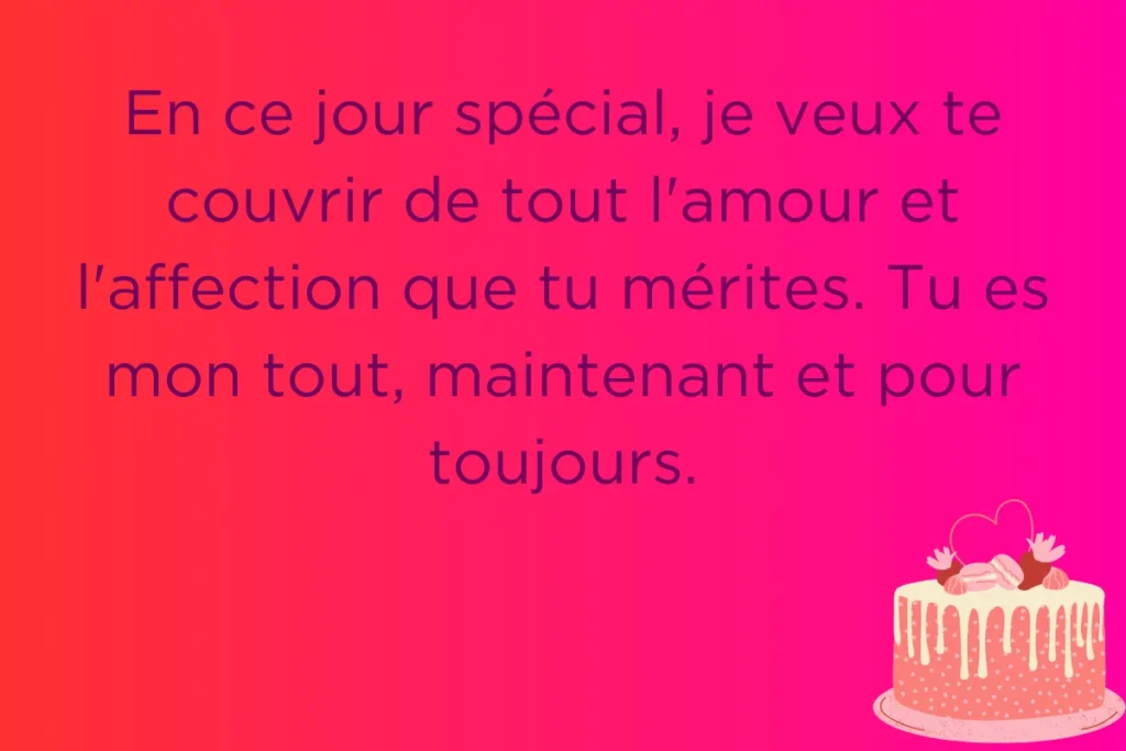 Vœux d'anniversaire romantiques pour femme