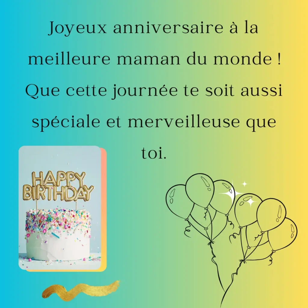 Vœux danniversaire pour maman