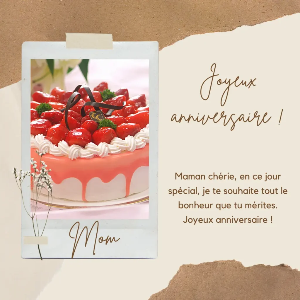 Vœux danniversaire pour maman