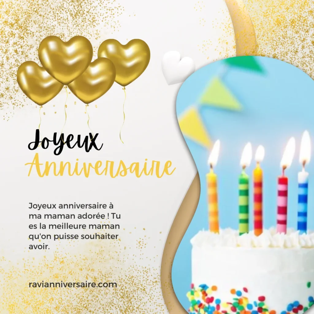 Vœux d'anniversaire doux pour maman