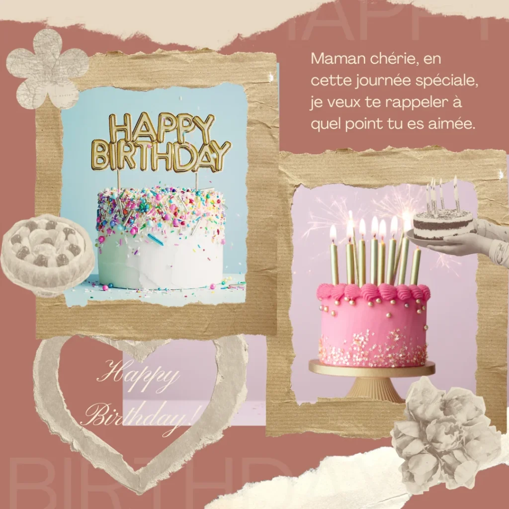 Vœux d'anniversaire doux pour maman