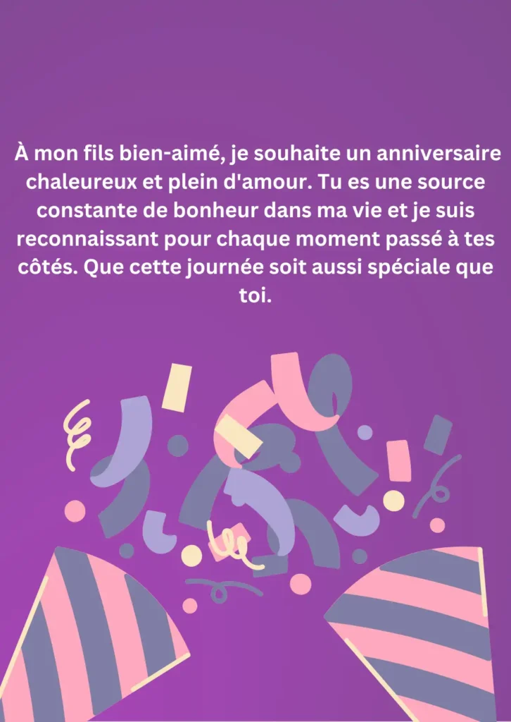 Vœux d’anniversaire émotionnels pour le fils