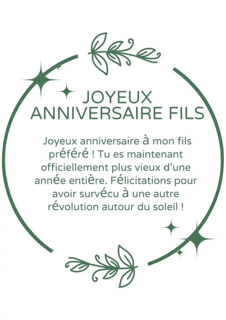 Vœux d’anniversaire drôles pour le fils