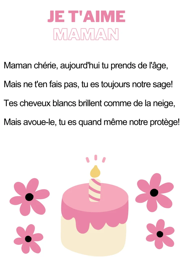 Poèmes d'anniversaire drôles pour maman