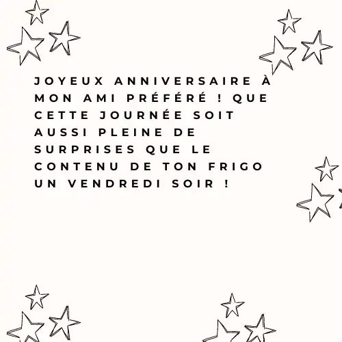 Vœux d'anniversaire drôles pour un ami masculine