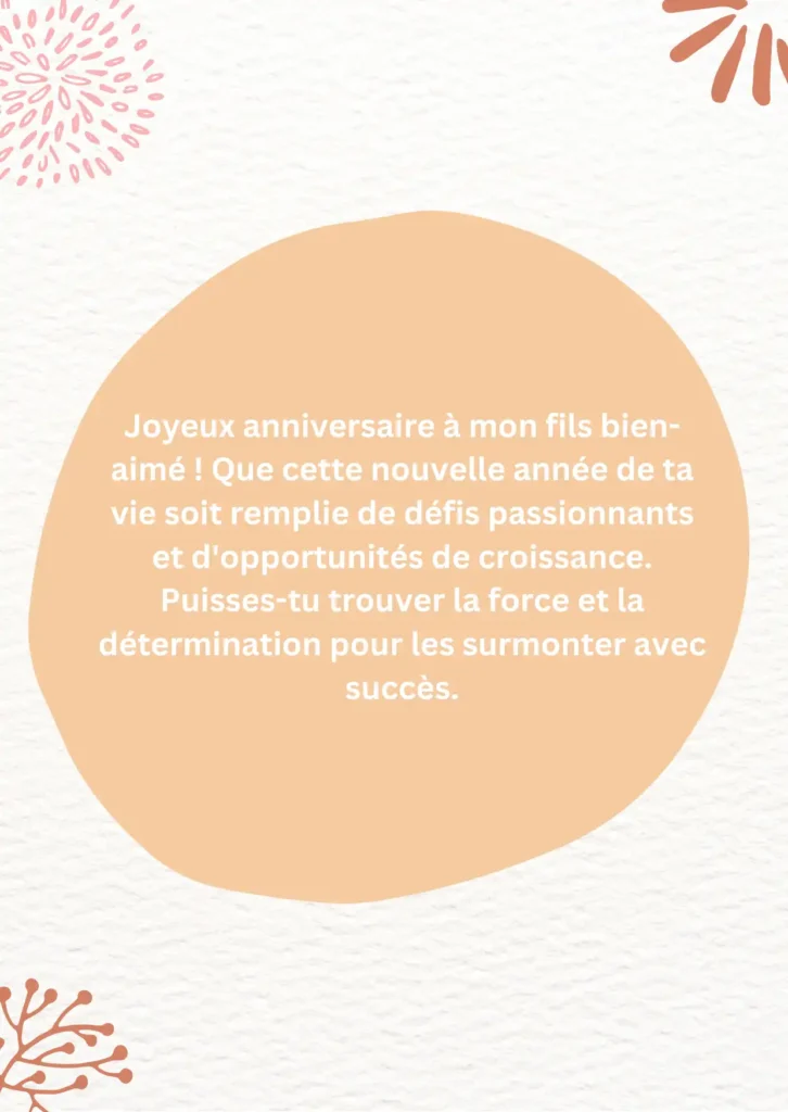 Vœux d’anniversaire motivants pour fils