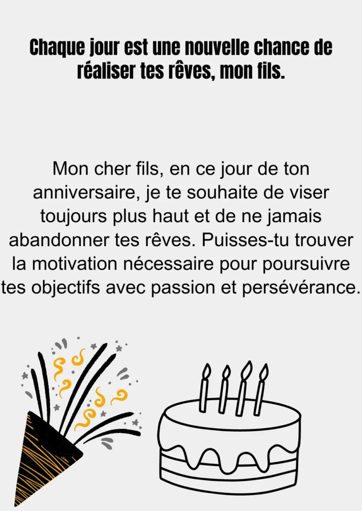 Vœux d’anniversaire motivants pour fils