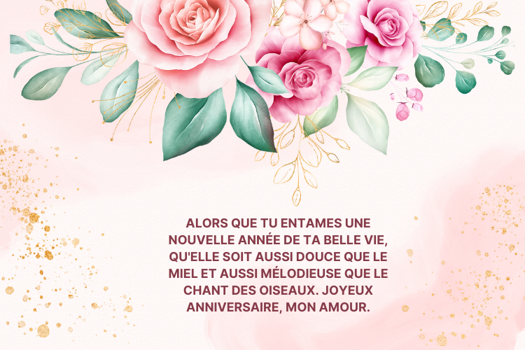 Vœux d'anniversaire doux pour la femme douce