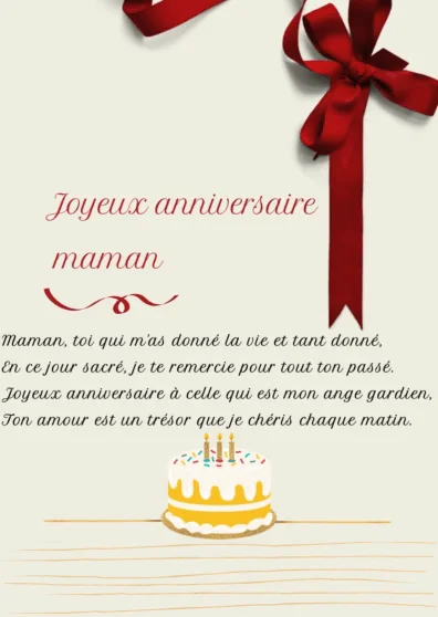 Poème d'anniversaire pour maman