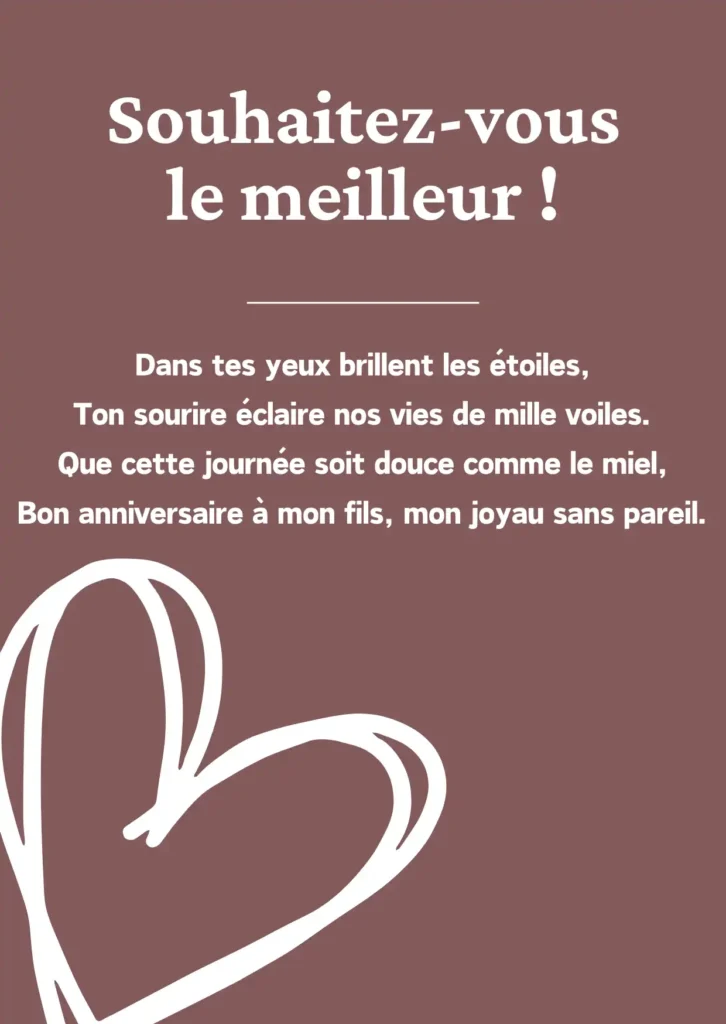 Poèmes d'anniversaire pour fils