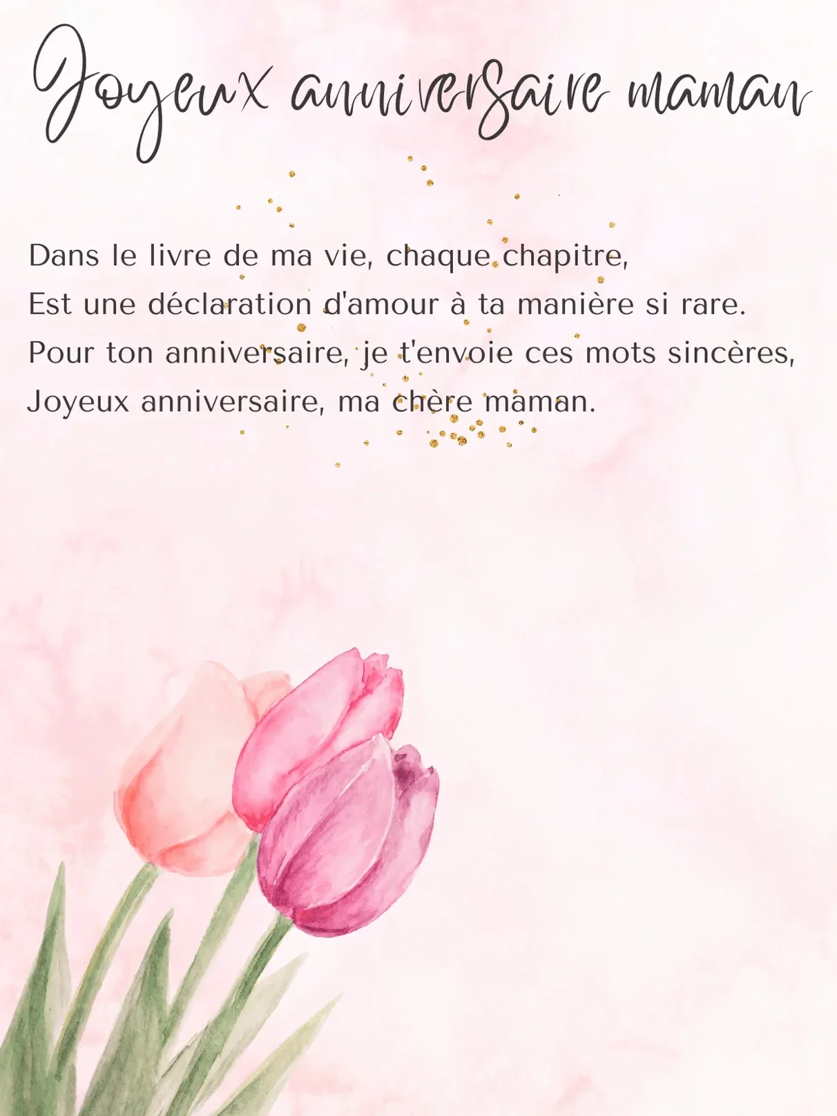 Poème d'anniversaire pour maman