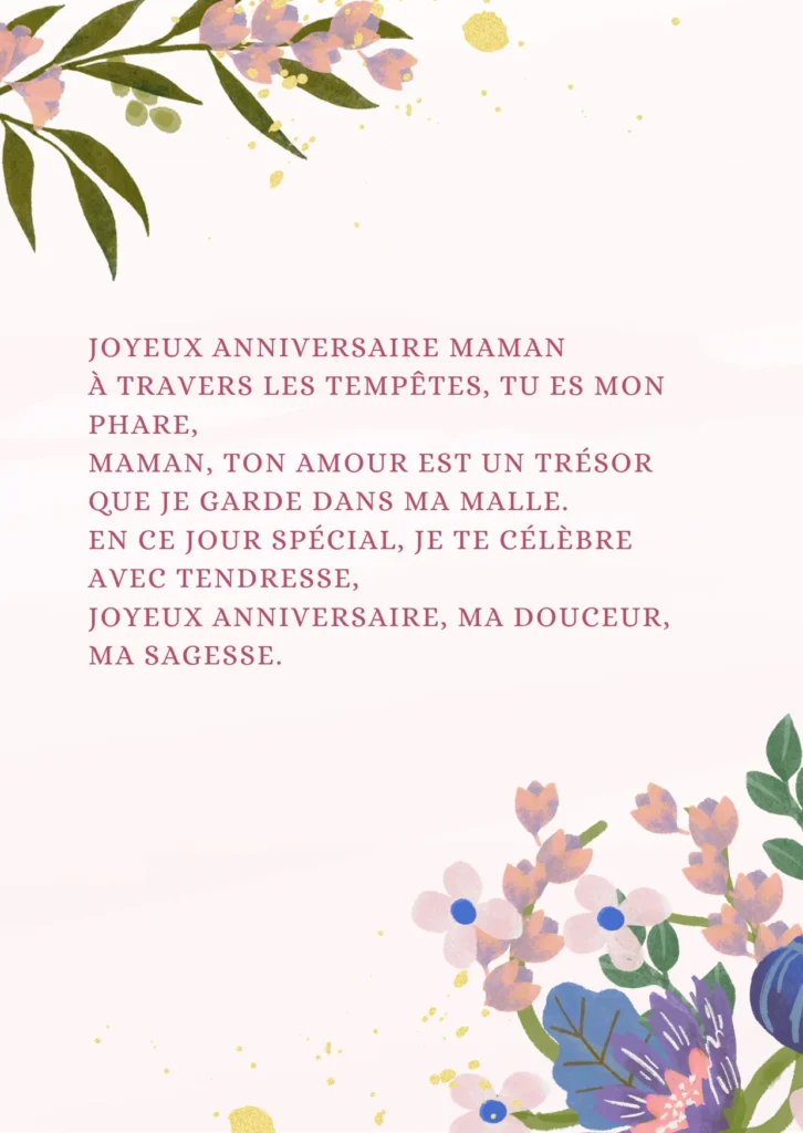 Poème d'anniversaire pour maman