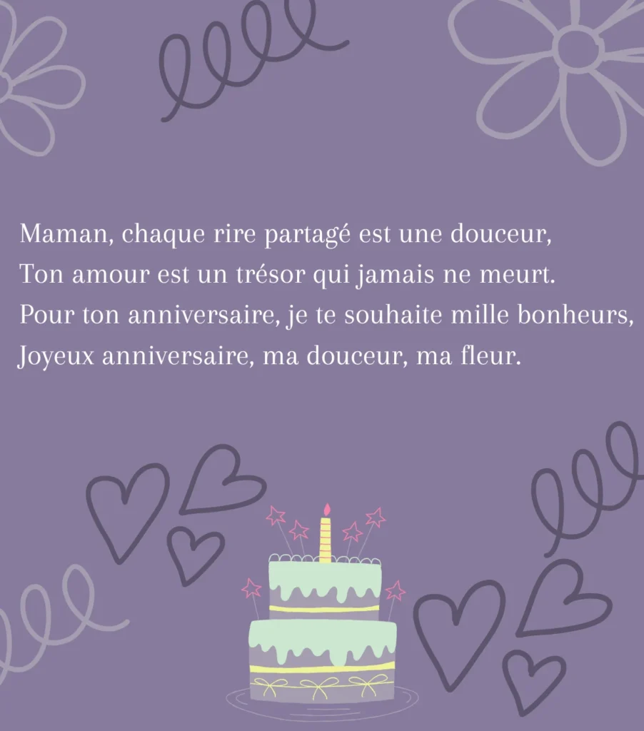 Poème d'anniversaire pour maman