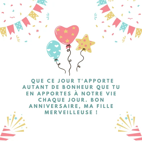 Voeux d'anniversaire émotionnel pour sa fille