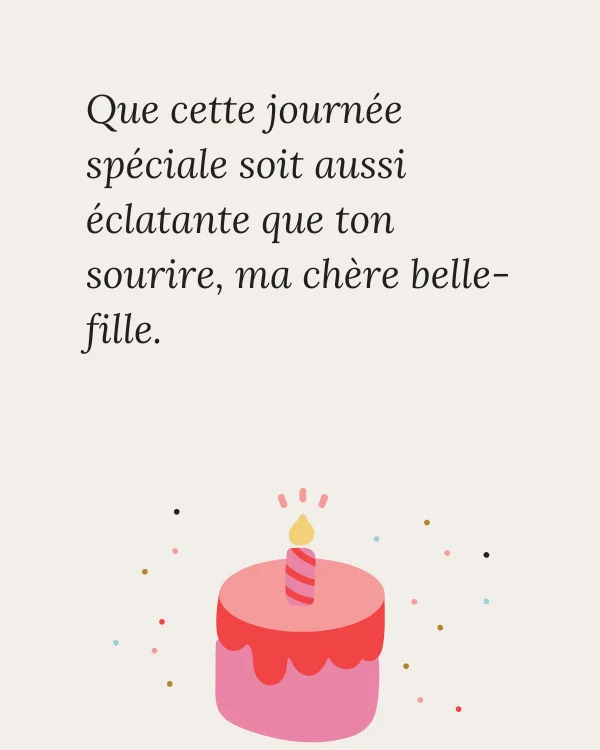 Voeux d'anniversaire pour la belle-fille