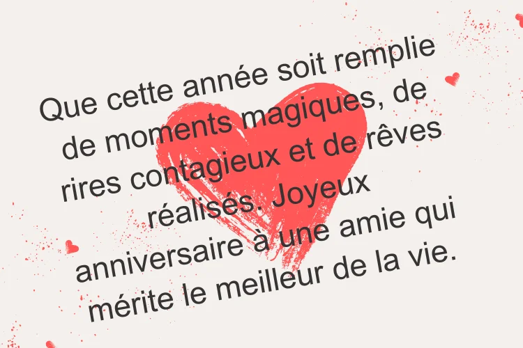 Voeux d'anniversaire émotionnels pour femelle amie