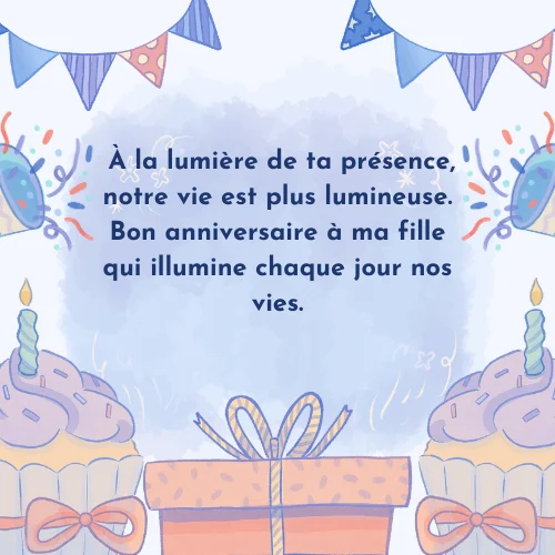 Voeux d'anniversaire émotionnel pour sa fille