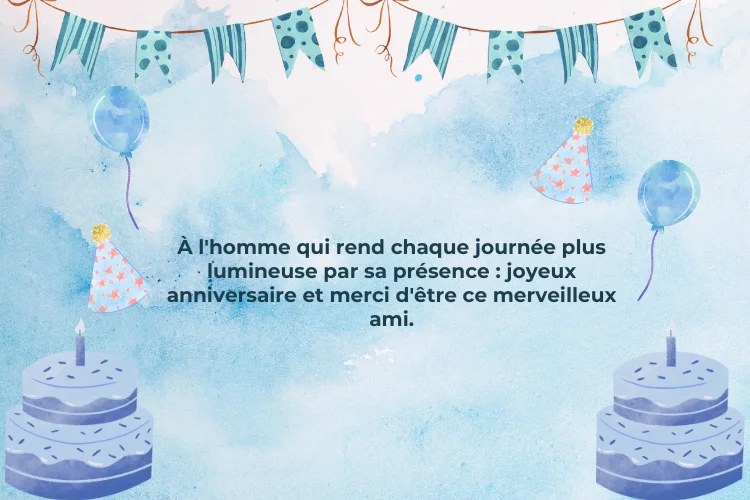 Voeux d'anniversaire émotionnels pour ami masculin