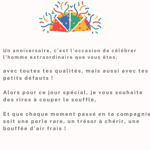 poèmes d'anniversaire drôles voeux  pour les hommes