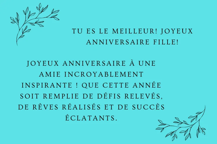 Voeux d'anniversaire motivants pour femelle amie