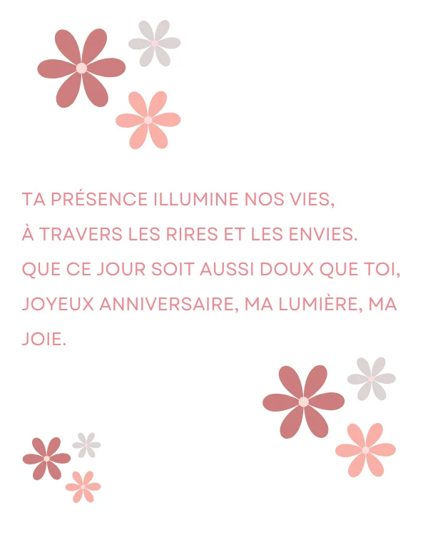 Poèmes de vœux d'anniversaire pour sa fille