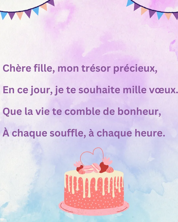 Poèmes de vœux d'anniversaire pour sa fille