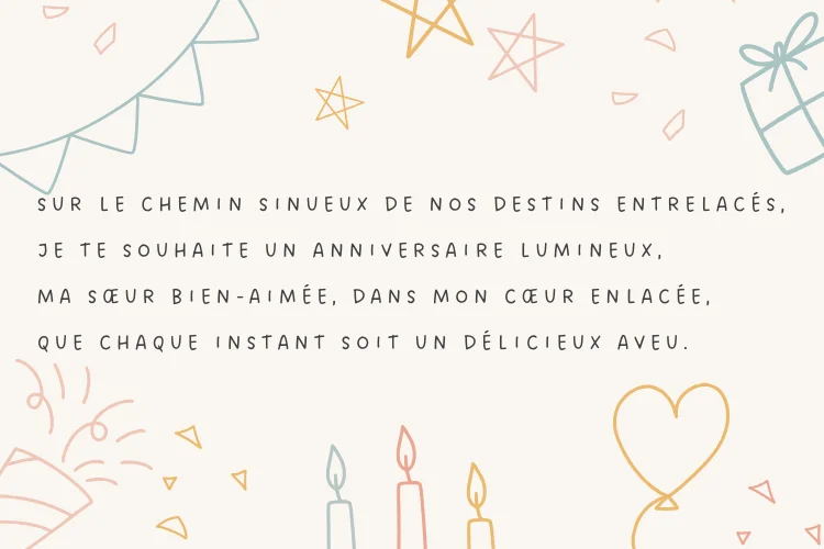 Poèmes de vœux d'anniversaire pour une sœur