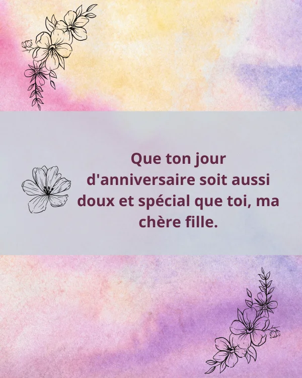 Petits vœux d'anniversaire pour sa fille