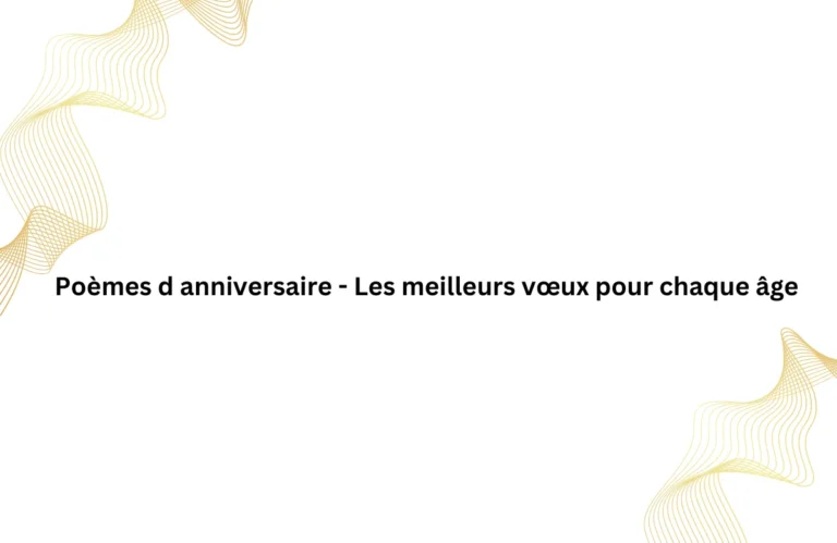 Poèmes d anniversaire