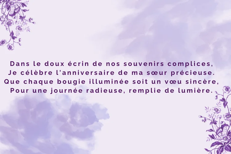 Poèmes d anniversaire pour soeur