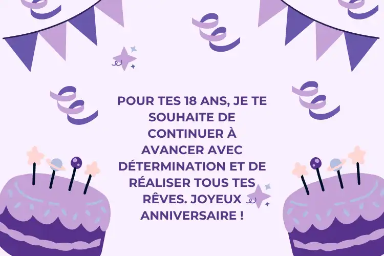 Souhaits motivation joyeux anniversaire pour garçon 18 ans