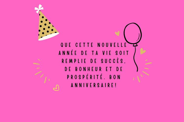 Souhaits d'anniversaire de motivation en français