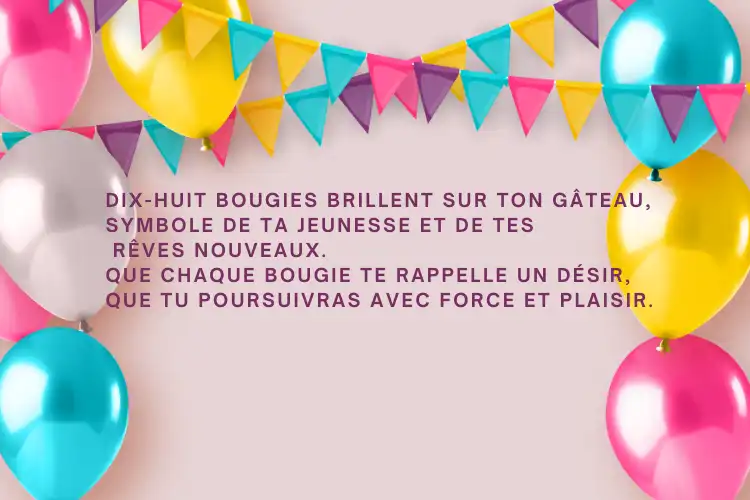 Poèmes anniversaire pour 18 ans garçon