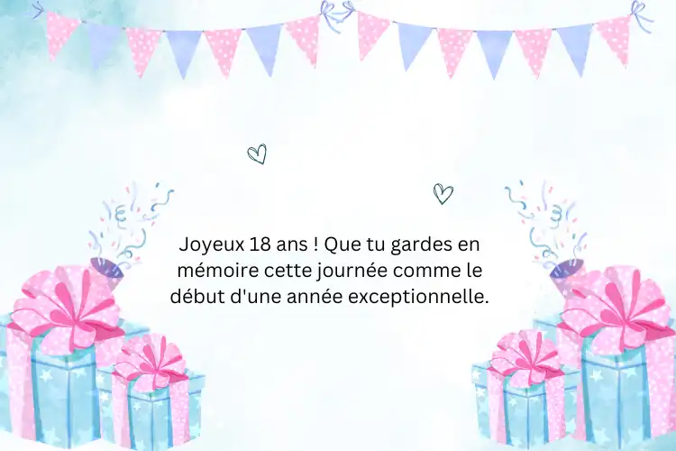 Doux voeux joyeux anniversaire pour garçon 18 ans