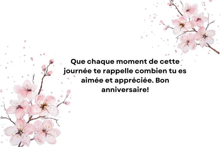 Souhaits anniversaire émotionnels pour femme